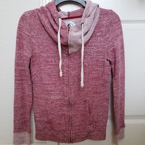 Volcom red zip-up hoodie sweater XS